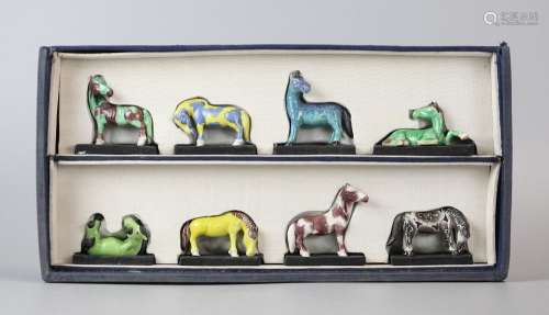 set of 8 Chinese horses, possibly Republican period