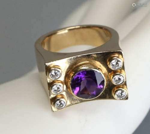 14K gold ring w/ amethyst stone