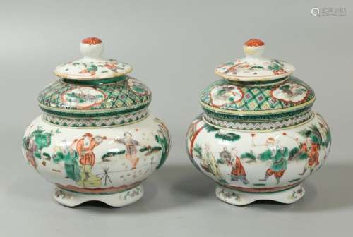 pair of Chinese porcelain cover jars, possibly 19th c.