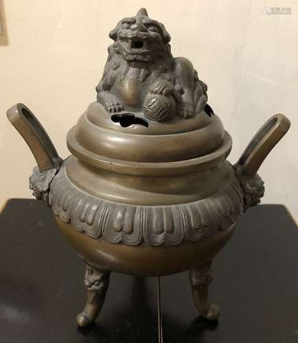 Asian bronze tripod censer