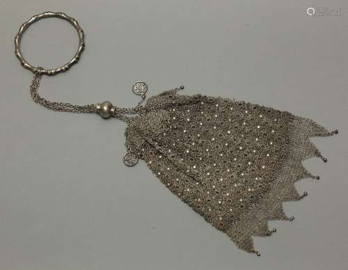 Chinese silver evening bag
