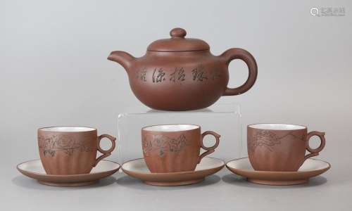 Chinese yixing zisha tea set, possibly Republican period