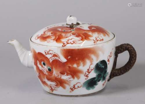 Chinese porcelain teapot, possibly 19th c.