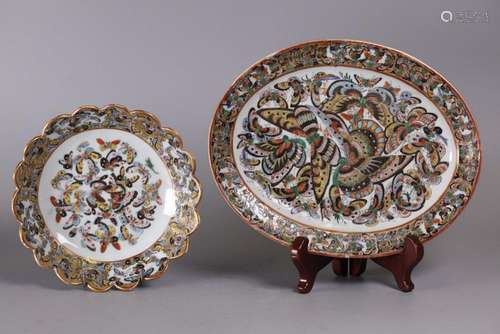 2 Chinese export porcelain plates, possibly 19th c.