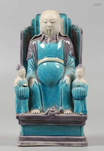 Chinese turquoise glazed porcelain figure, possibly 19th c.