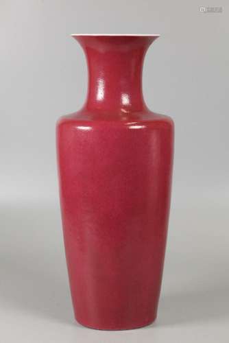 Chinese ruby red glazed porcelain vase, possibly 19th c.