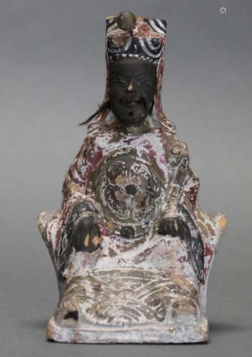 Chinese polychrome pottery Buddha, possibly 19th c.