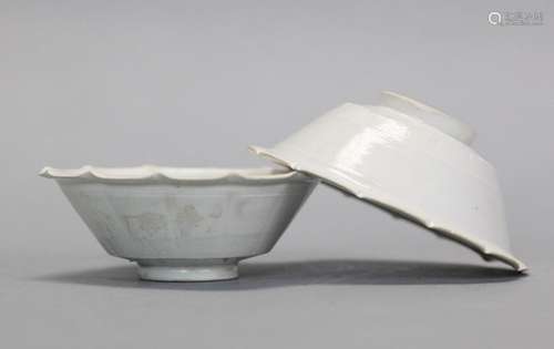 pair of Chinese dingyao bowls, possibly Ming dynasty