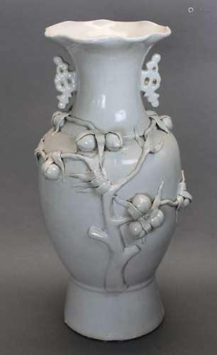 Chinese blanc de chine vase w/ peach motif