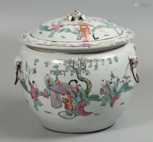 Chinese porcelain cover jar, possibly 19th c.