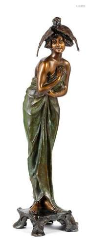 Bronzefigur im Stil Art Nouveau