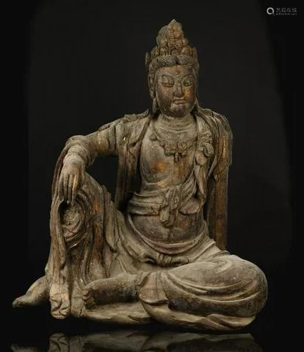 Song Dynasty, Lacquered Wood Kuan Yin Statue