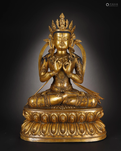 Qing Kien Lung, Gilt Bronze Buddha