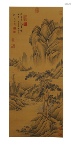 Dong Qichang, Landscpe Painting in Silk