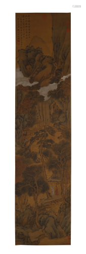 Wen Zhengming, Landscape Painting in Silk