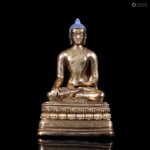 A Bronze Gilding Buddha Statue of Sakyamuni