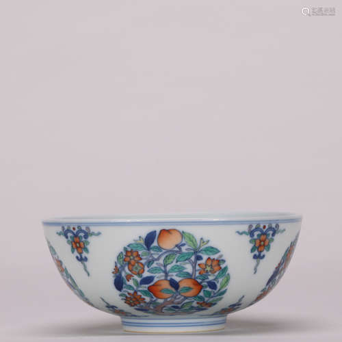 A Chinese Peach Patterned Porcelain Bowl