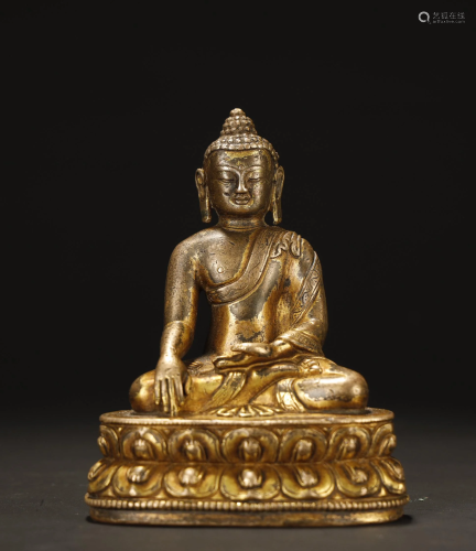 Qing Dynasty, Gilt Bronze Buddha Statue