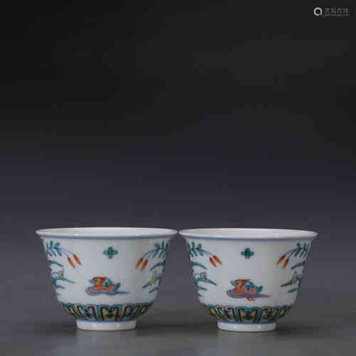 A Pair of Chinese Porcelain Cups