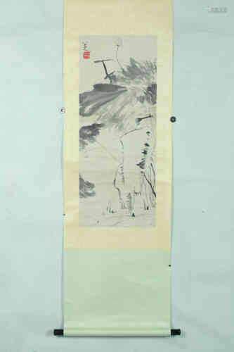 A Chinese Ink Wash Painting, Zhuda Mark