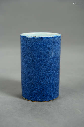 A Chinese Blue Porcelain Brush Pot
