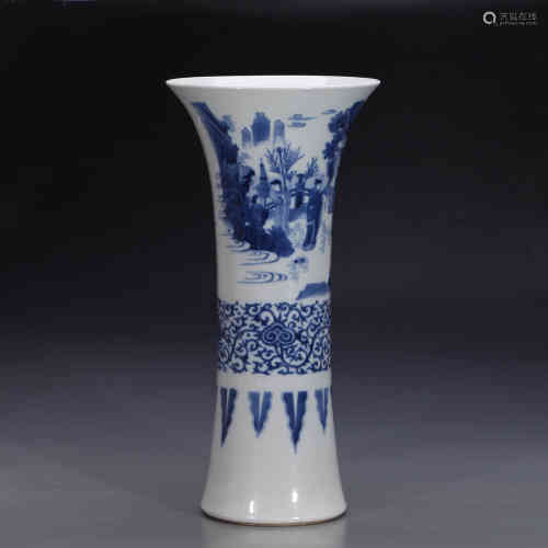 A Chinese Blue and White  Porcelain Beaker Vase