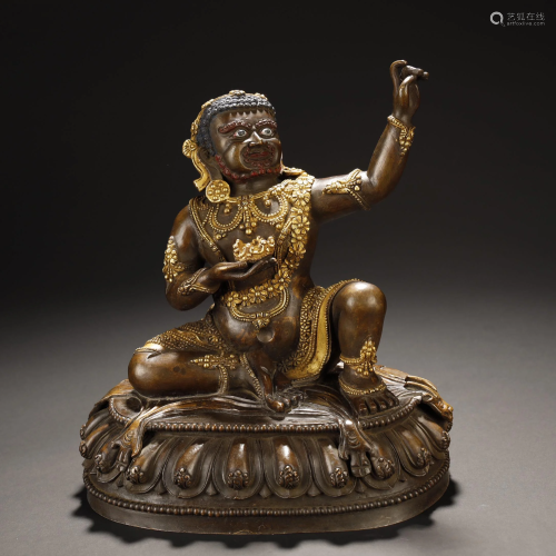 Gilt Bronze and Part of Silver Buddha