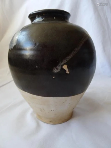 Black/Brown Vase with splashes Old Sweden Collection