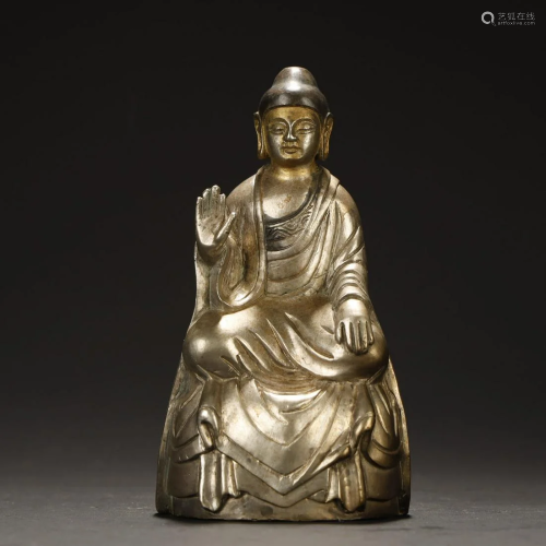 Bronze Plated with Silver Buddha