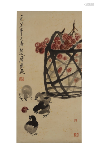 Tang Yun Flowers Painting in Paper