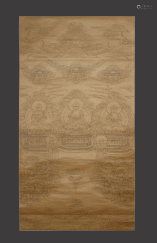 Qing Dynasty, Embroidered with Hair Thangka