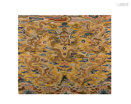 Qing Dynasty, Embroidered Five Dragons in …