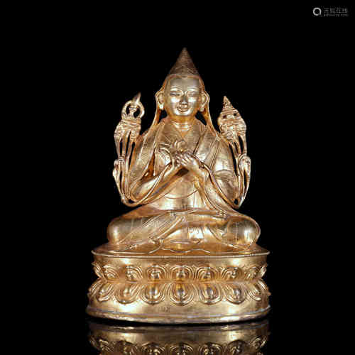 A Bronze Gilding Buddha Statue of Sakyamuni