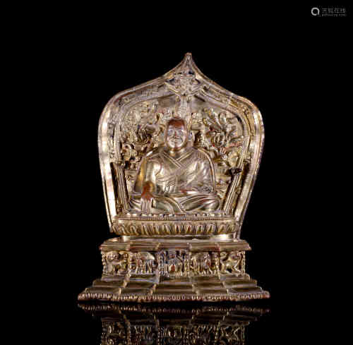 A Bronze Gilding Guru Buddha Statue 