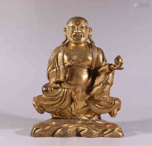 A Bronze Gilding Buddha Statue of Maitreya
