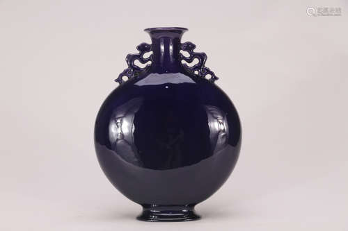 A Chinese Purple Glazed Porcelain Flask
