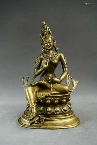 A Bronze Statue of Green Tara