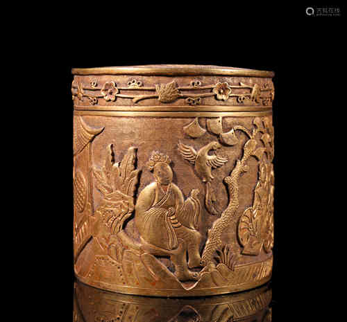 A Chinese Bronze Gilding Jewelry Box