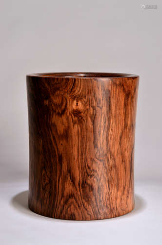 A Chinese Yellow Rosewood Brush Pot