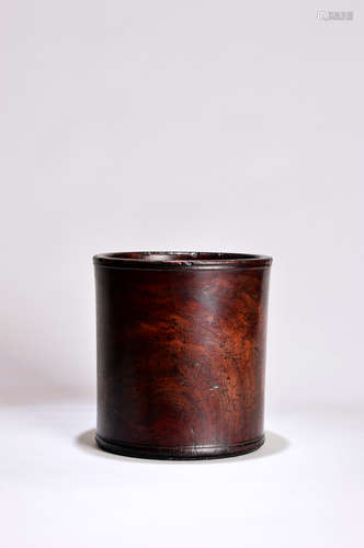 A Chinese Yellow Rosewood Brush Pot