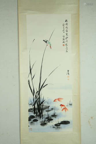 A Chinese Bird-and-flower Painting, Wang Xuetao Mark