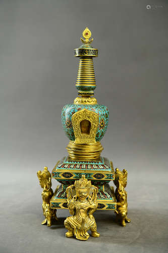 A Chinese Cloisonne Pogoda 