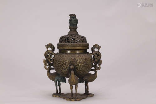 A Chinese Bronze Incense Burner 