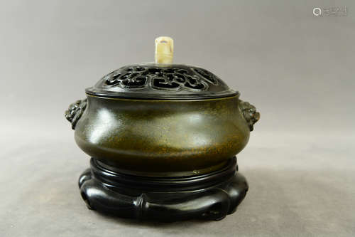 A Chinese Bronze Incense Burner 