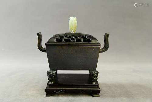 A Chinese Bronze Incense Burner 