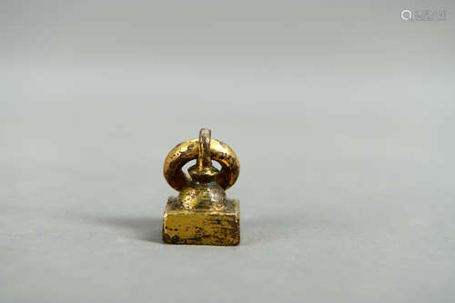 A Chinese Bronze Gilding Seal 