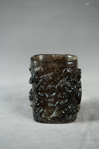 A Chinese Crystal Brush Pot