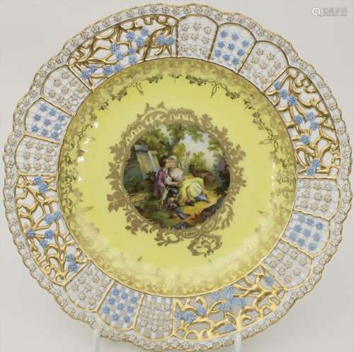 Korb-Teller / A plate, Meissen, 19. Jh. Material: