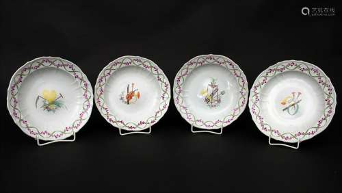 4 Teller / 4 plates, Wegely, Berlin, 1751-1757