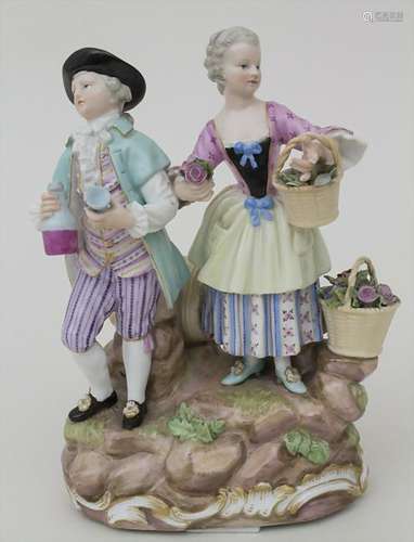 Figurengruppe 'Paar mit Wein und Rosen' / A figural